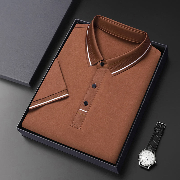 Herren modernes Polohemd mit strukturiertem Material und eleganten Akzenten Echoarchiv