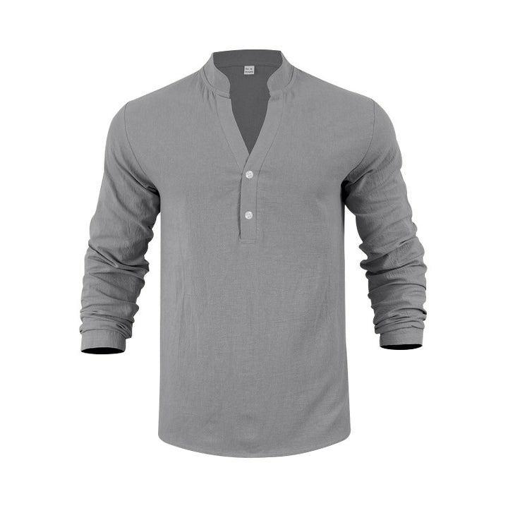 Herren Langarm-Henley-Shirt mit praktischem Knopfdesign und lässiger Passform Echoarchiv