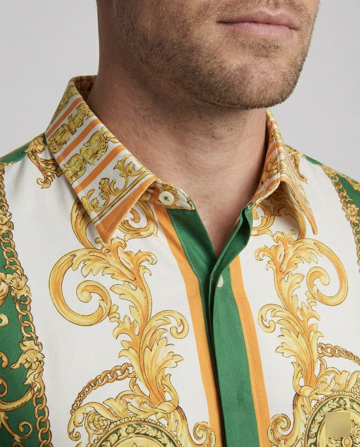 Herren Luxus Hemd mit eindrucksvollem Barockmuster Echoarchiv