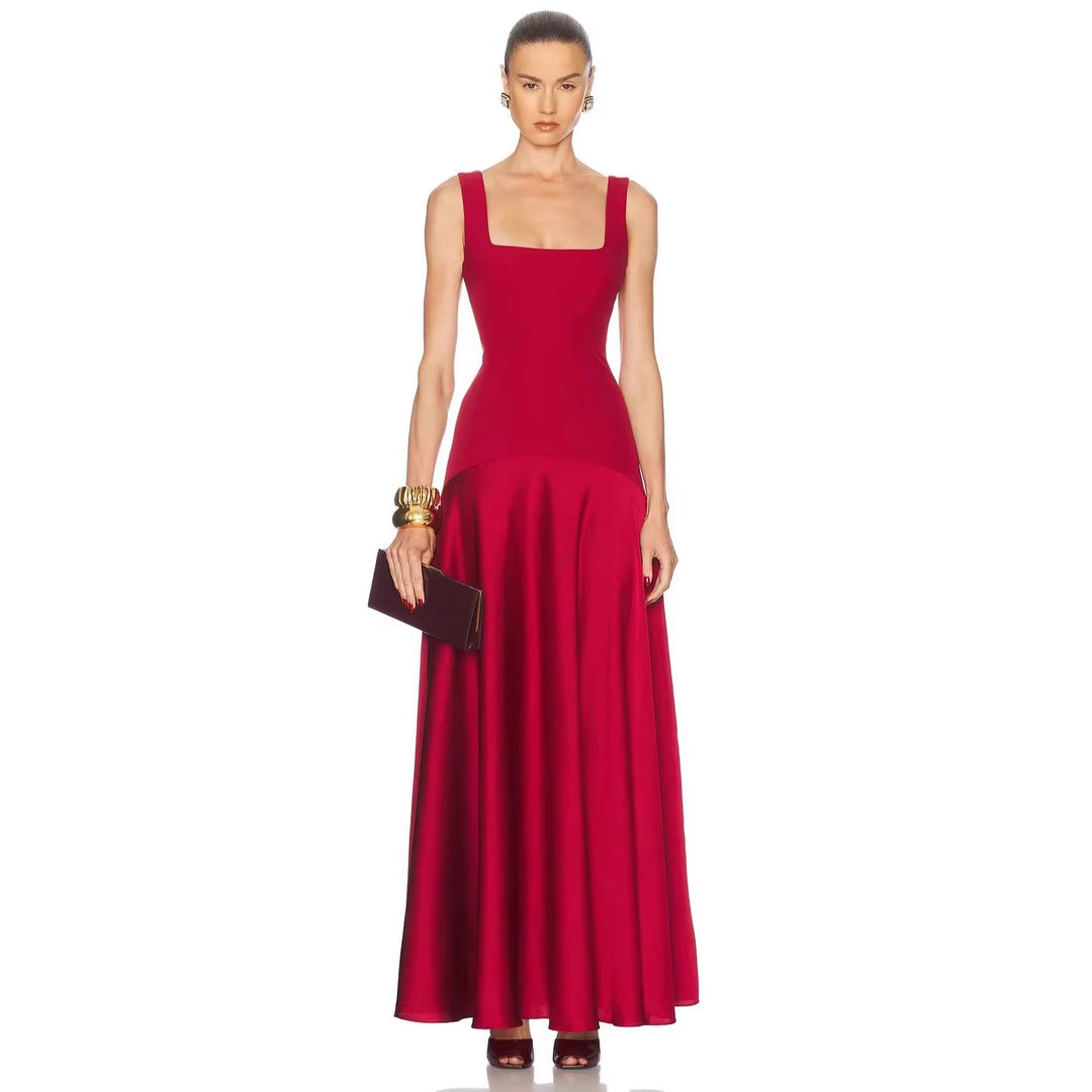 Damen Elegantes Maxikleid mit A-Linien-Silhouette und schmalen Trägern Echo Archiv