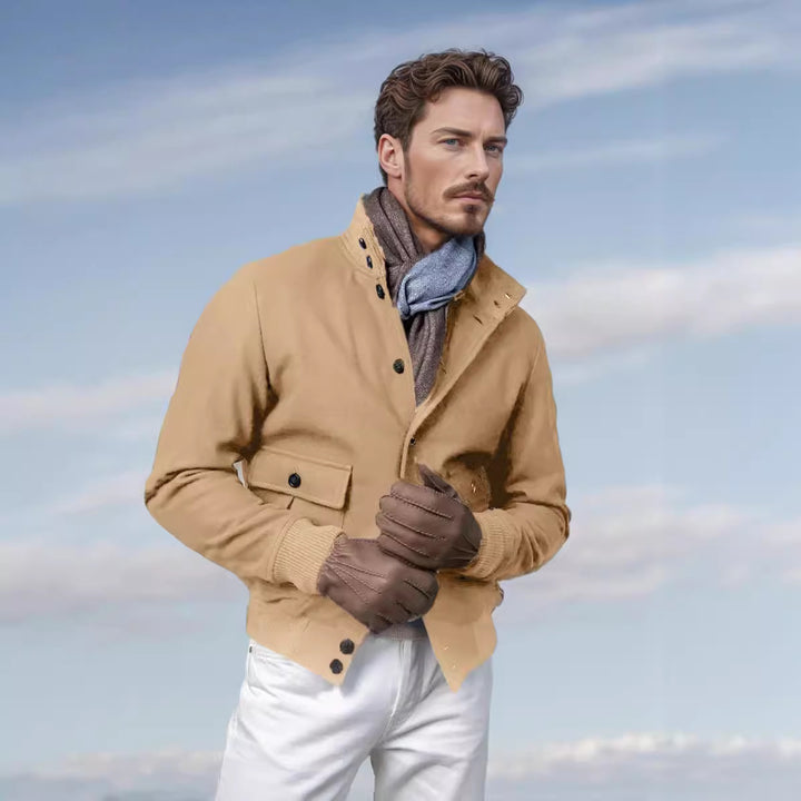 Herren beschichtete Freizeitjacke im sportlichen Stil mit praktischen Taschen Echoarchiv