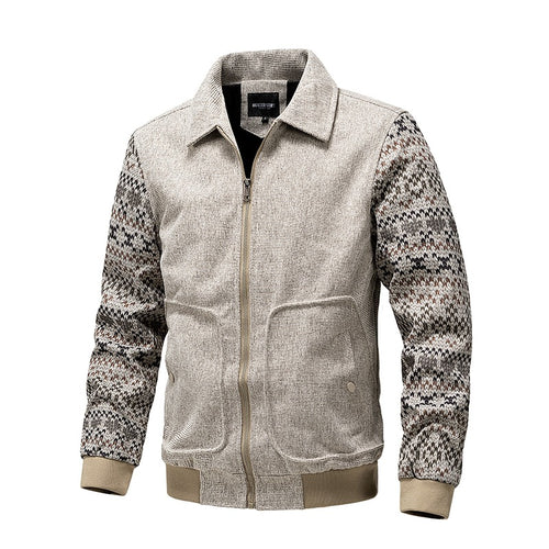 Herren Strick-Blousonjacke mit Reißverschluss, geripptem Saum & Norwegerärmeln Echoarchiv