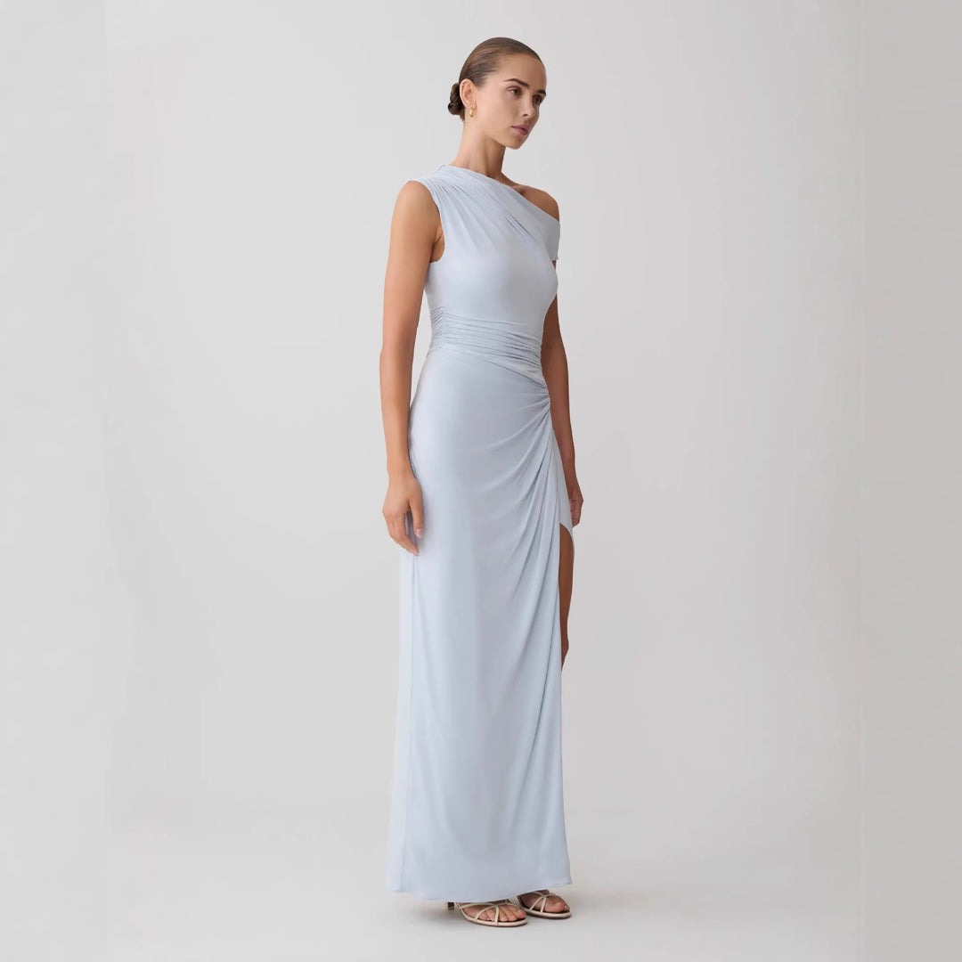 Damen Elegantes Maxi-Kleid mit One-Shoulder Design und hohem Schlitz Echo Archiv