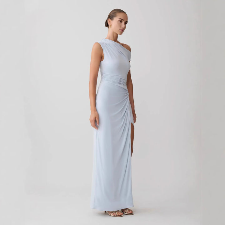 Damen Elegantes Maxi-Kleid mit One-Shoulder Design und hohem Schlitz Echo Archiv