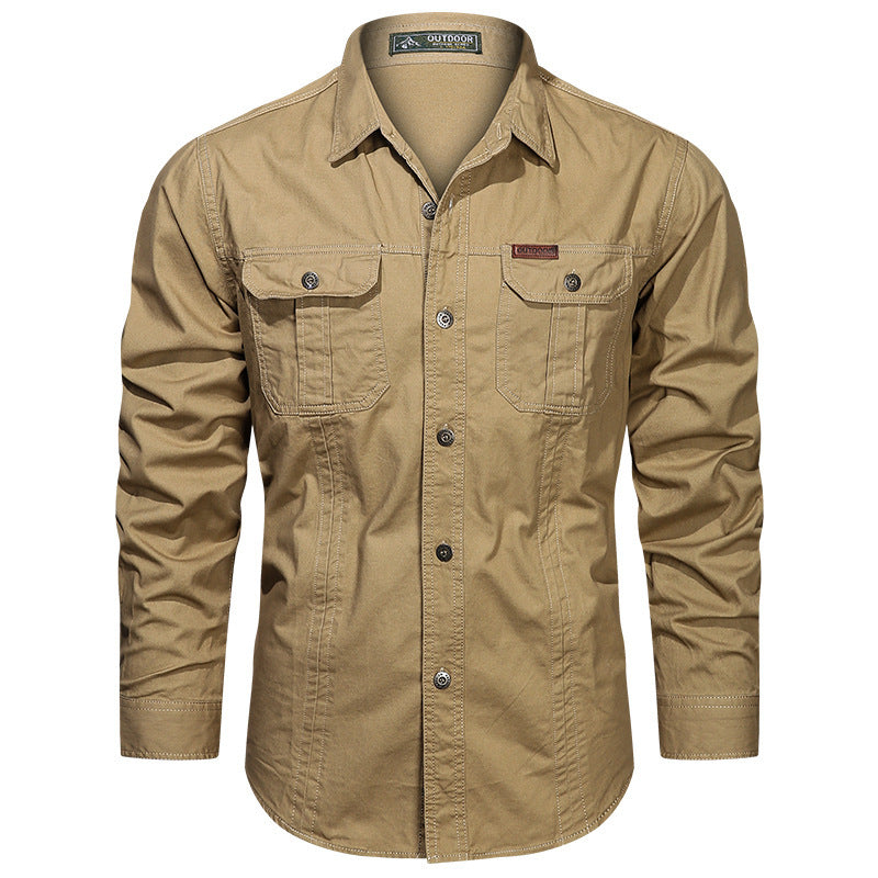 Herren nan robustes langärmeliges Outdoorhemd mit doppelten Brusttaschen und Button-Front Echo Archiv
