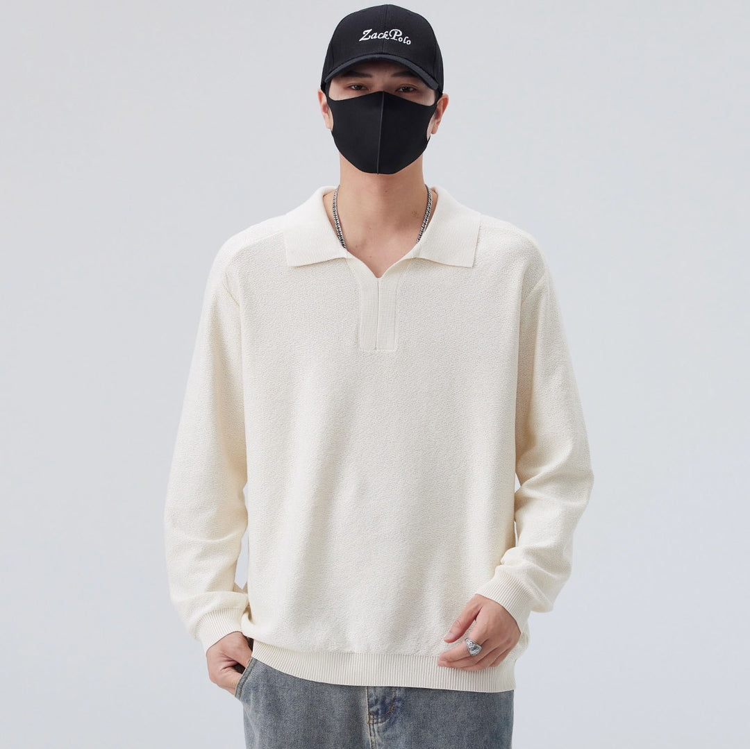 Herren Modisches Longsleeve Pullover mit V-Ausschnitt Echoarchiv