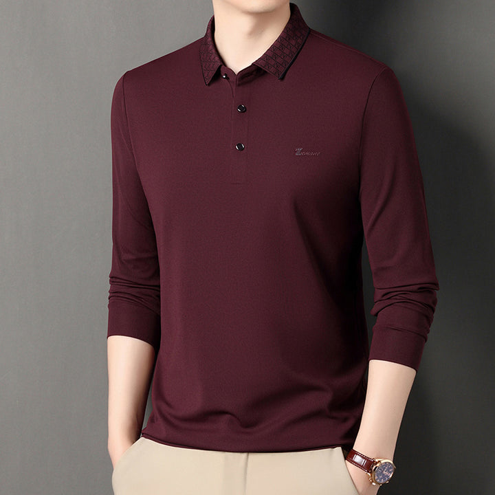 Herren Langarm Poloshirt mit strukturiertem Kragen und funktionalem Design Echoarchiv