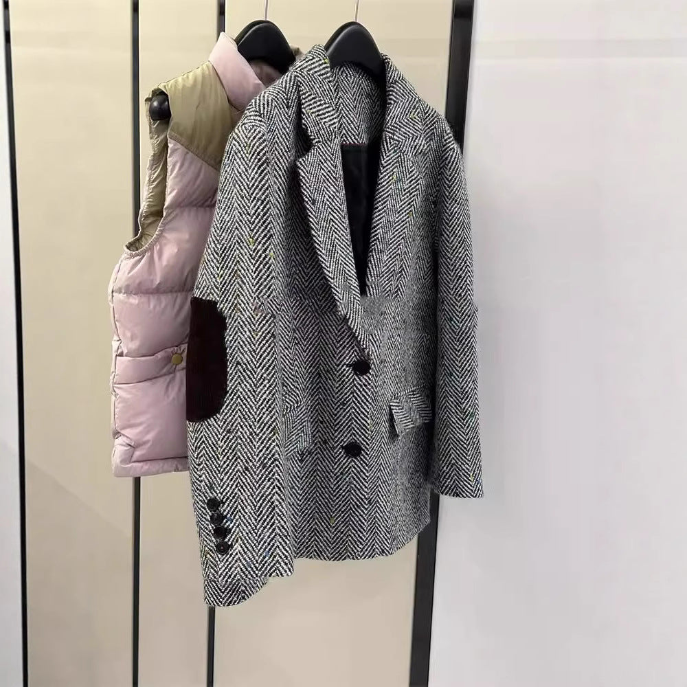 Damen Klassischer Herringbone Blazer Echoarchiv