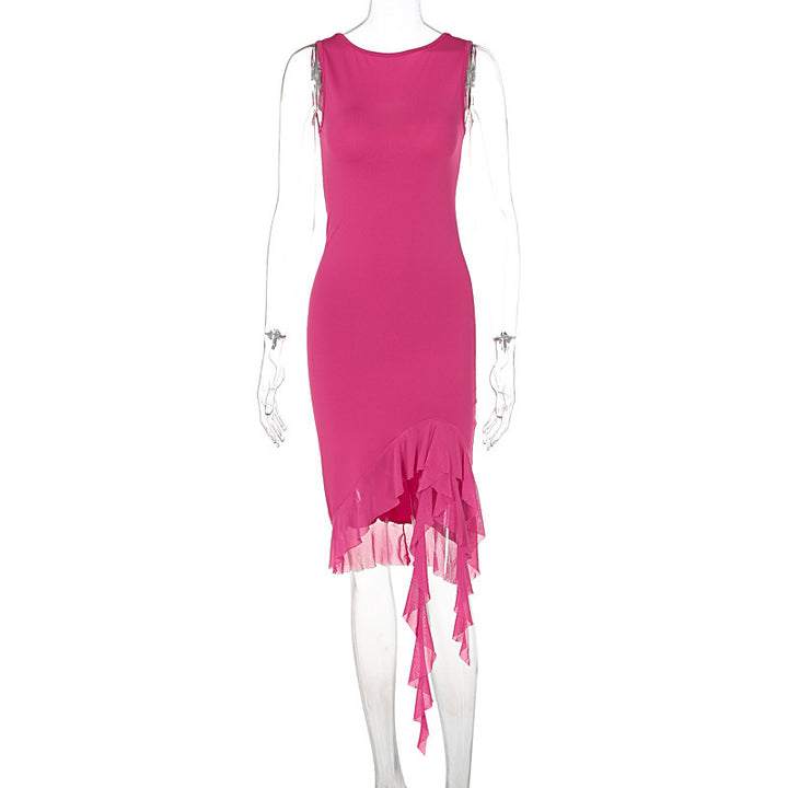 Damen Elegantes Kleid mit Rüschendetails und figurbetontem Schnitt Echo Archiv