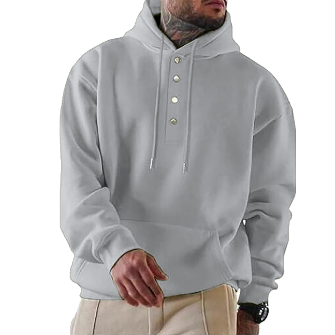 Herren Kapuzenpullover mit modischen Druckknöpfen Echoarchiv