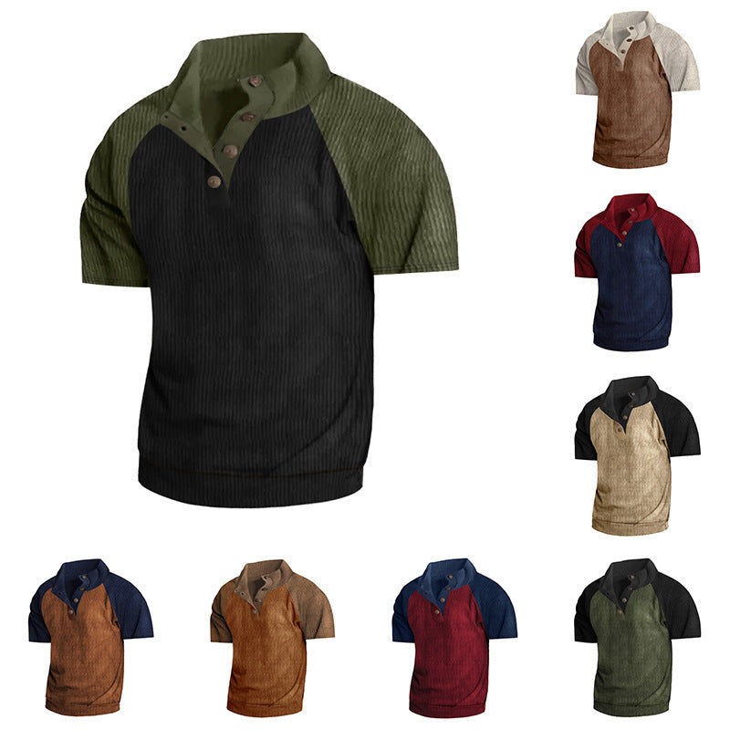 Herren nan Lagenlook-Oberteil mit Velours-Latz und kurzärmeliger Baumwoll-Einlage Echo Archiv