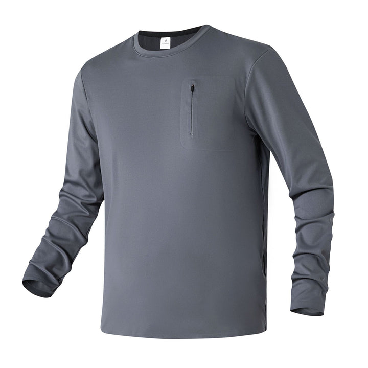 Herren Langarm-Performance-Shirt mit Brust-Reißverschlusstasche Echo Archiv
