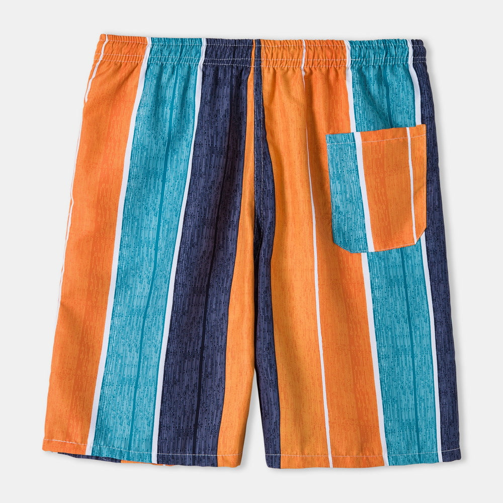 Herren Bunte Strandshorts mit elastischem Bund und Schnürung Echoarchiv