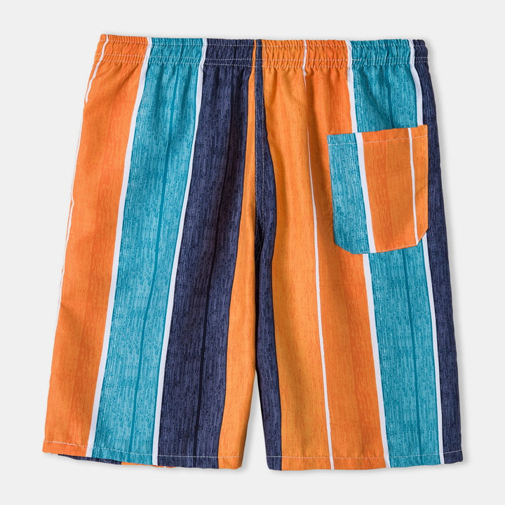 Herren Bunte Strandshorts mit elastischem Bund und Schnürung Echoarchiv