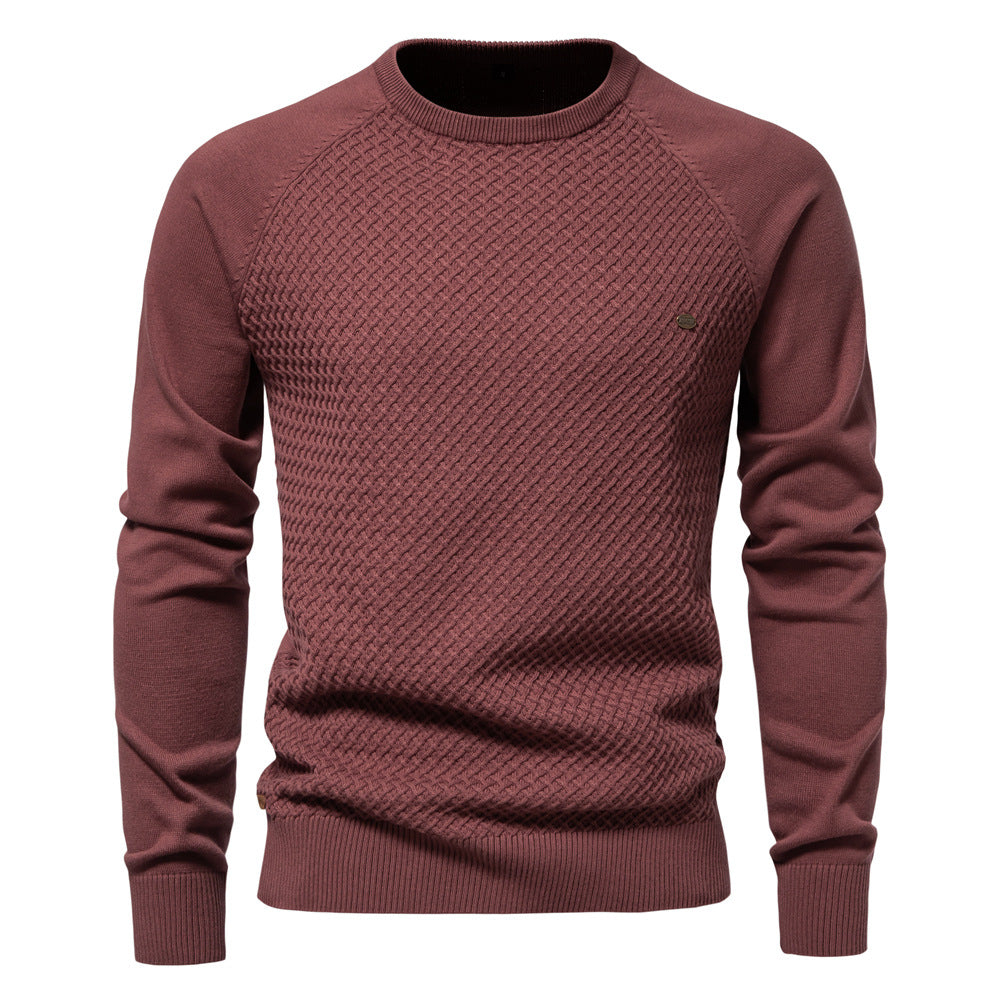 Herren Strickpullover mit modernem Strukturmuster und Rundhalsausschnitt Echoarchiv