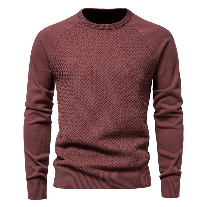 Herren Strickpullover mit modernem Strukturmuster und Rundhalsausschnitt Echoarchiv