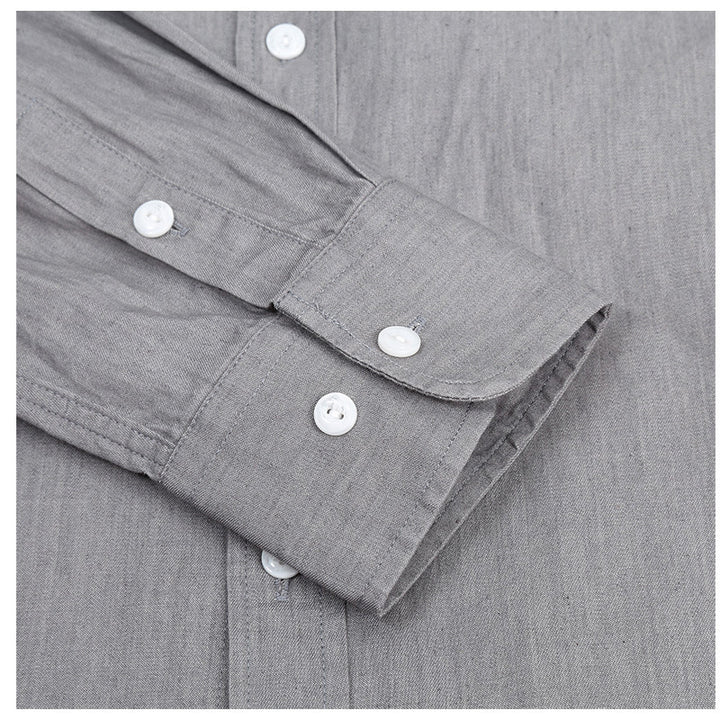 Herren modernes Denim-Hemd mit Button-Down-Kragen Echoarchiv