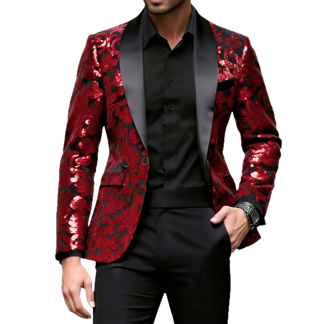 Herren festlicher Glitzerblazer mit klassischem Schnitt Echoarchiv