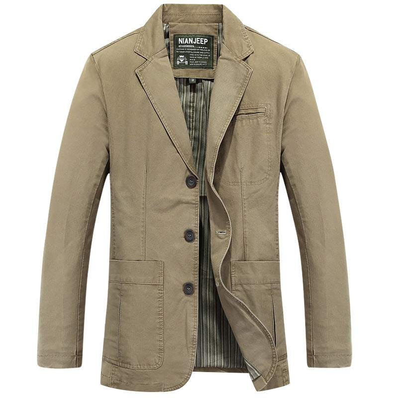 Herren Sakko im Casual-Stil mit Drei-Knopf-Front und aufgesetzten Taschen Echoarchiv