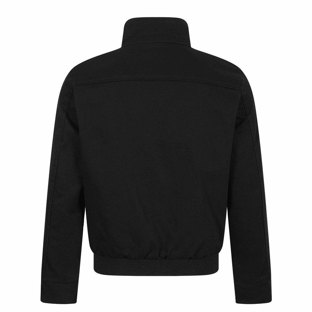 Unisex Kurz geschnittener Canvas-Fieldblouson mit Schnallenblende, Utility‑Taschen und hohem Stehkragen Echoarchiv
