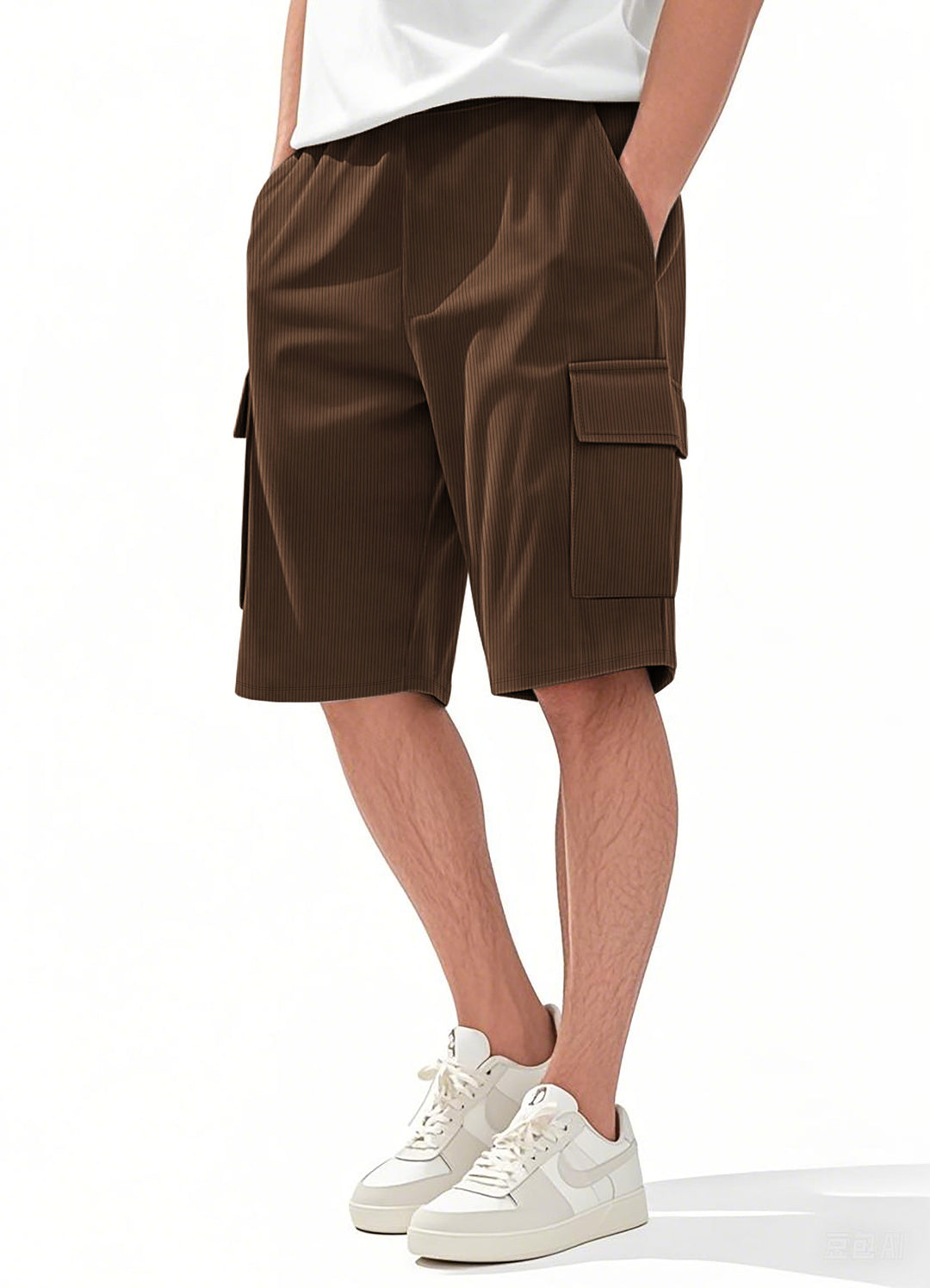 Herren Cargo-Shorts im modernen Streifen-Design mit praktischen Taschen Echoarchiv
