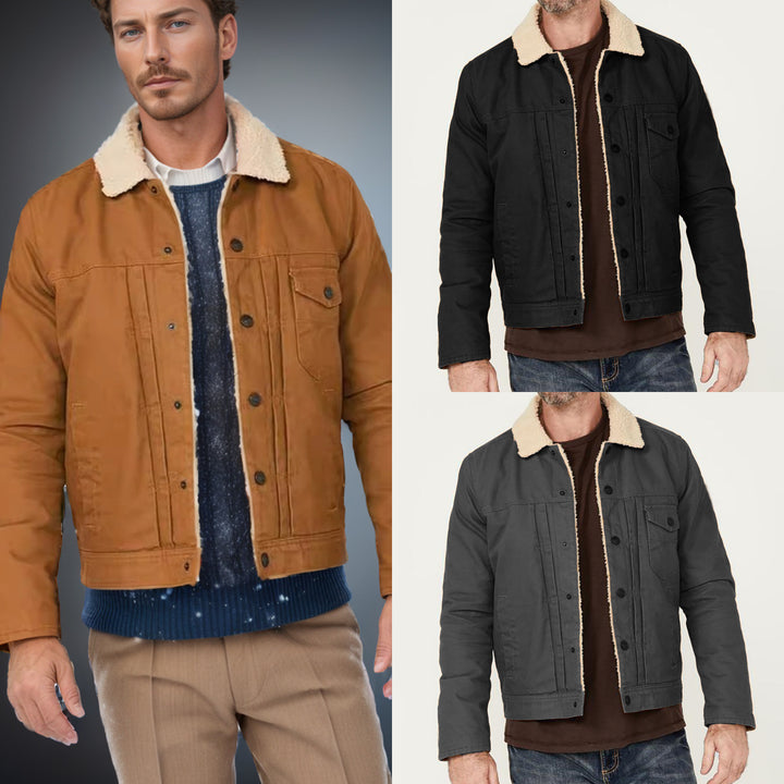 Herren warme und stilvolle Jacke mit Sherpa-Futter Echoarchiv
