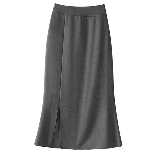 Damen Eleganter Midirock mit seitlichem Schlitz Echoarchiv