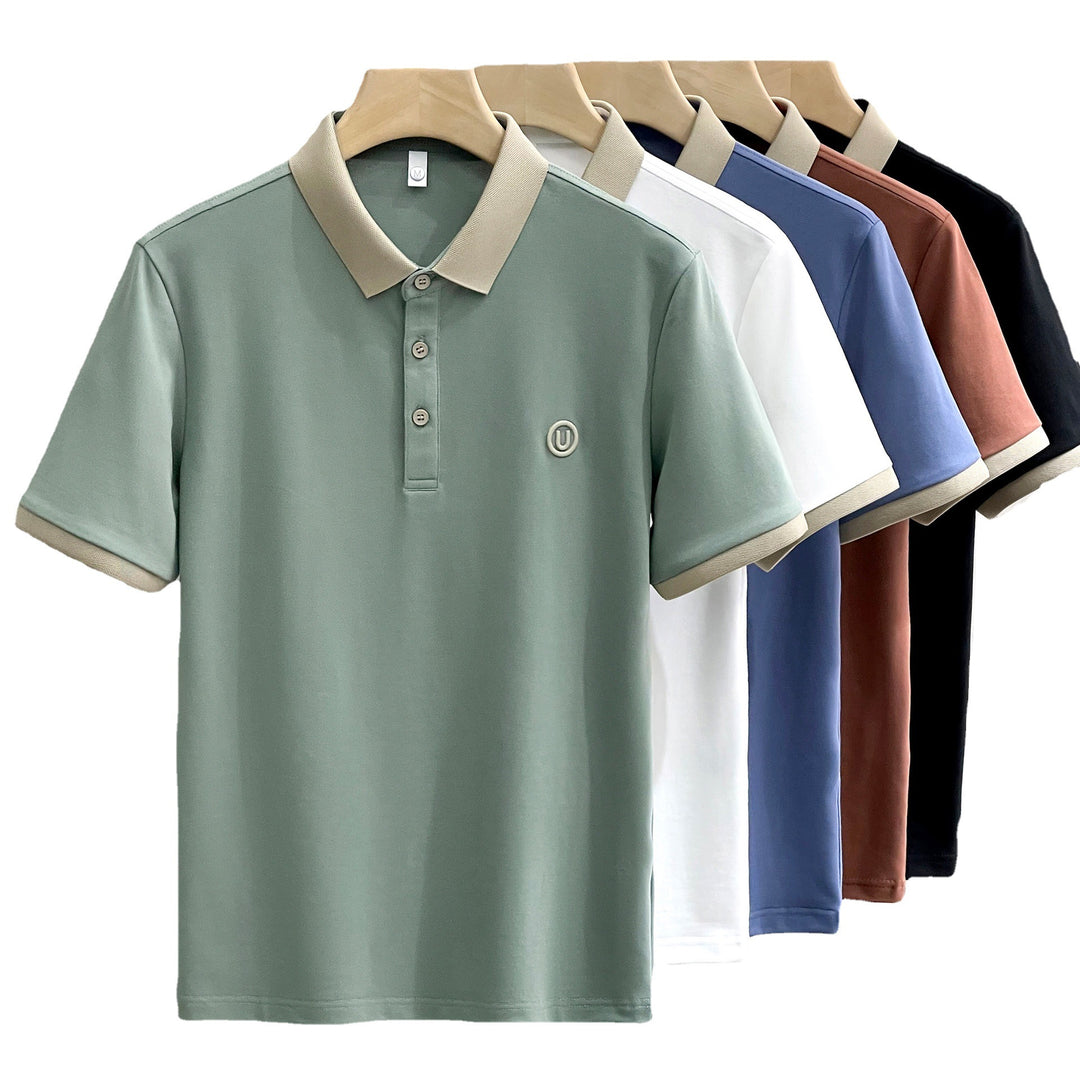 Herren Poloshirt mit atmungsaktivem Material und modernem Kontrastkragen Echoarchiv