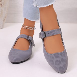 Damen nan elegante Mary-Jane-Ballerina mit verstellbarem Komfortriemen, gepolstertem Fußbett und dezenter Animal‑Prägung Echo Archiv