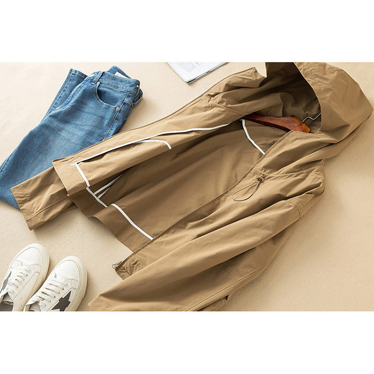 Damen Leichte Kapuzenjacke mit Boxy‑Silhouette und Kordelzug Echo Archiv