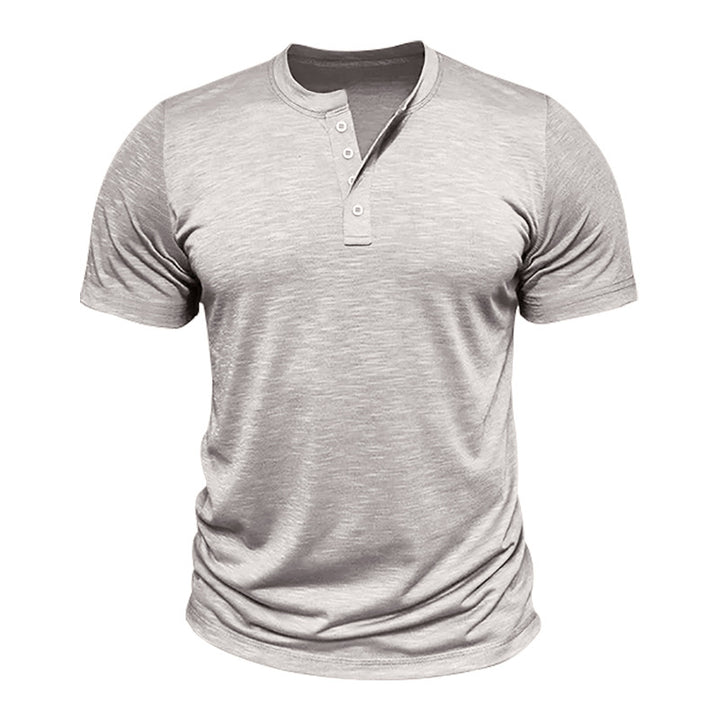 Herren Kurzarm-Henley-T-Shirt mit hochwertigem, atmungsaktivem Baumwollmix Echoarchiv