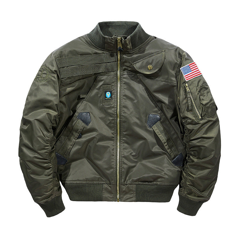 Herren Wattierte Bomberjacke im Pilotendesign mit Utility-Taschen und Rippbündchen Echo Archiv