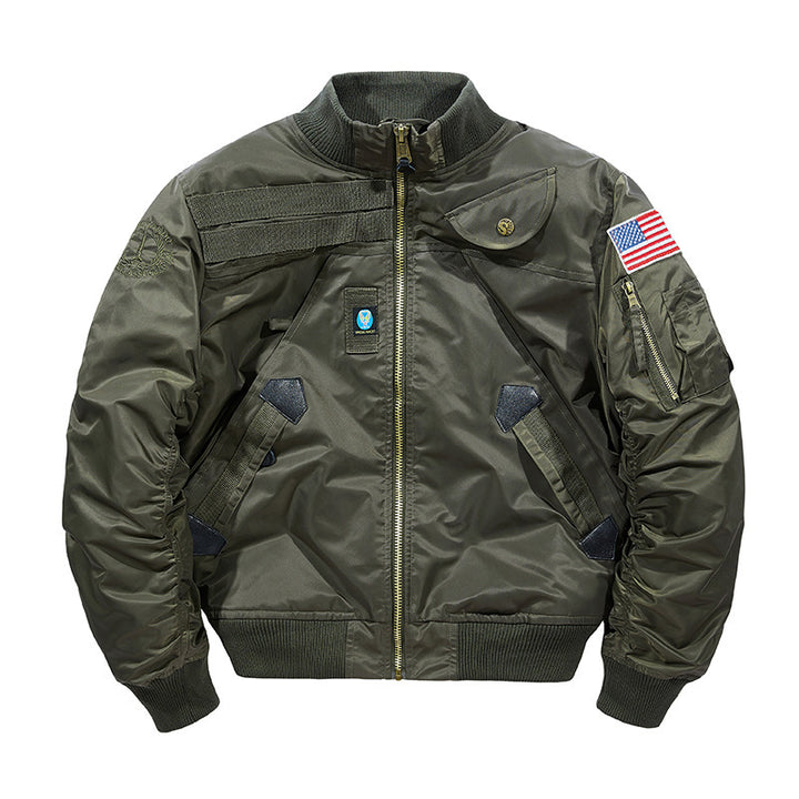 Herren Wattierte Bomberjacke im Pilotendesign mit Utility-Taschen und Rippbündchen Echo Archiv