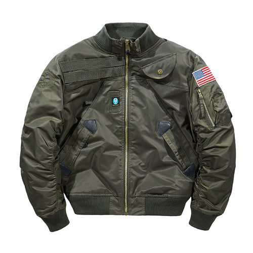 Herren Wattierte Bomberjacke im Pilotendesign mit Utility-Taschen und Rippbündchen Echo Archiv
