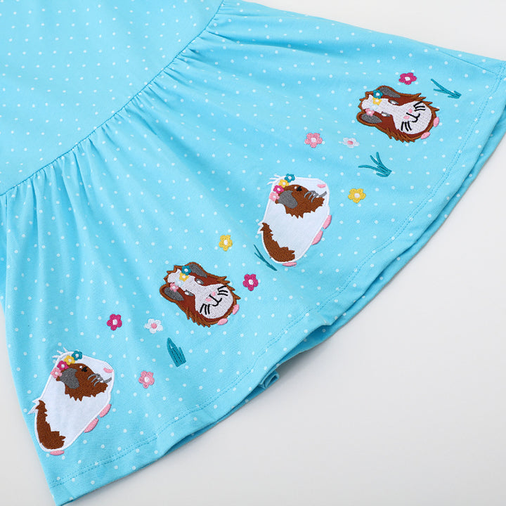 Mädchen Langarmkleid mit fröhlichem Meerschweinchen-Motiv Echo Archiv