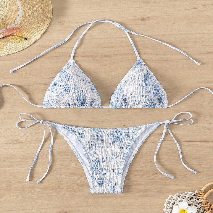 Damen Triangel-Bikini mit flexiblen Bändern und floralen Akzenten Echo Archiv