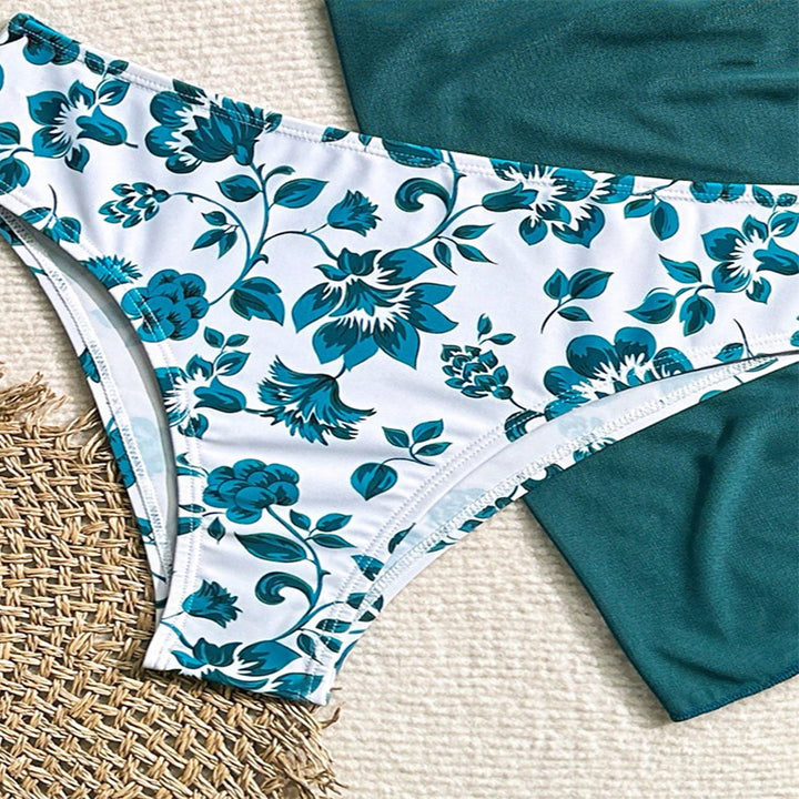 Damen Triangel-Bikini Set mit floralem Design und schickem Wickeltuch Echo Archiv