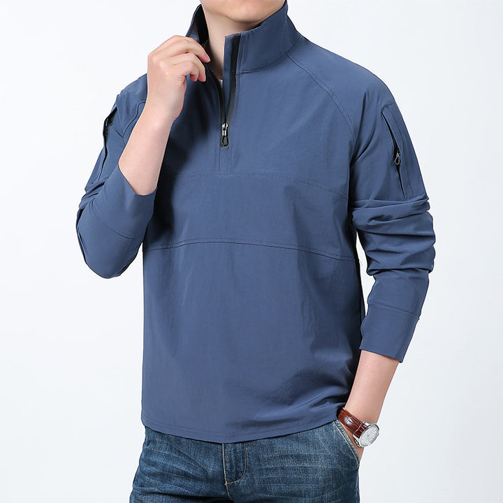 Herren nan Softshell-Pullover mit kurzem Reißverschluss, Ärmeltasche und Raglanärmeln Echo Archiv