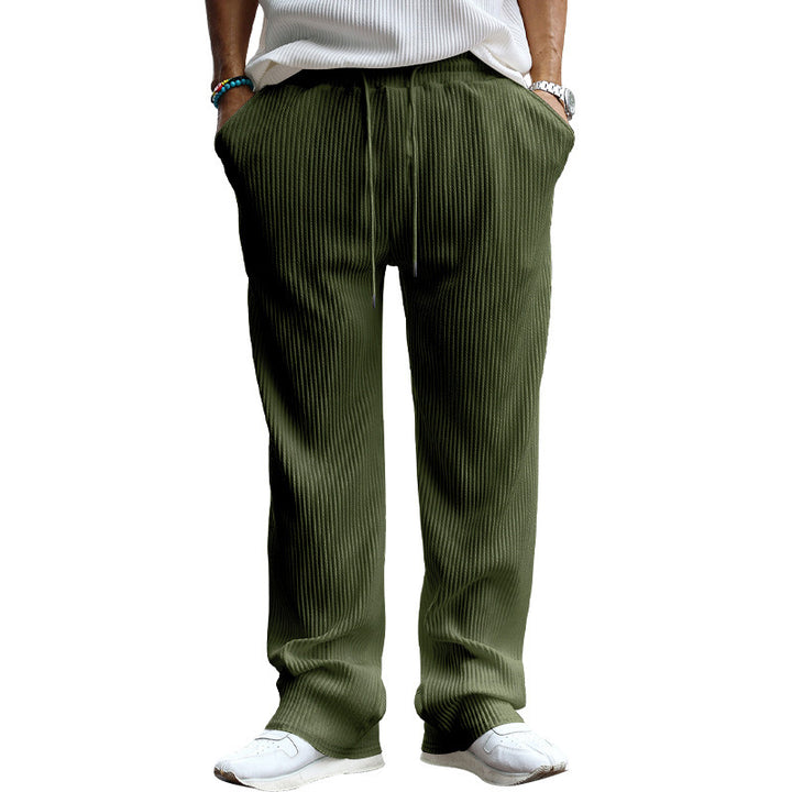 Herren Gerippte weite Freizeithose mit Kordelzug – Sorevano