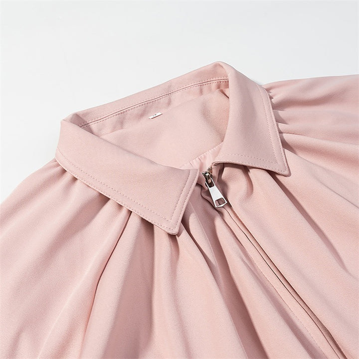 Damen Cropped-Jacke mit drapierter Vorderpartie, Reißverschluss und Ballonärmeln Echo Archiv