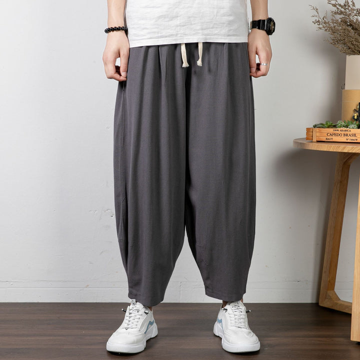 Herren Lässige Palazzo-Hose mit Kordelzug und konischem Knöchelabschluss Echoarchiv