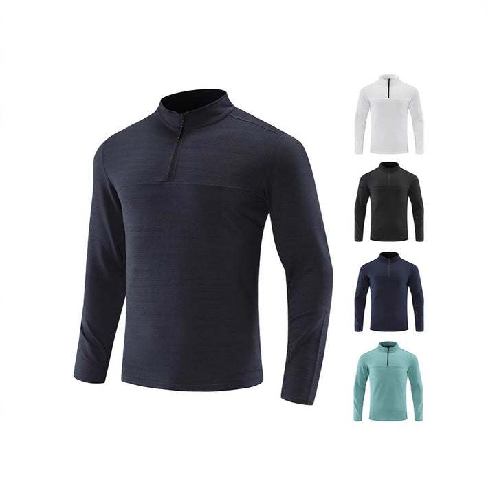 Herren Funktions-Halbzip-Langarmshirt mit Stehkragen und atmungsaktivem Stretchmaterial Echoarchiv