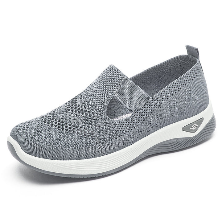 Damen nan leichter gestrickter Slipper-Sneaker mit elastischem Mittelriemen und ergonomischer Memory-Komfortsohle Echo Archiv
