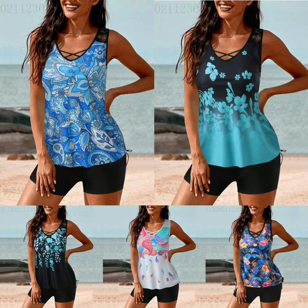 Damen Tankini-Set mit Hohe Taille und Sportlichem Flair Echo Archiv