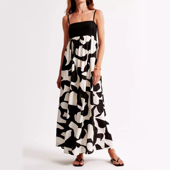 Damen Maxikleid mit schmalen Trägern und fließendem Schnitt Echo Archiv