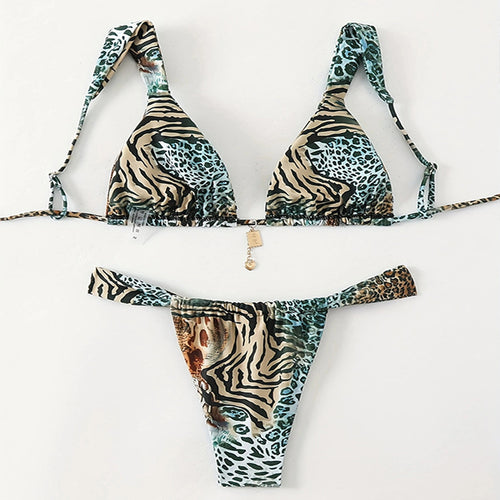 Damen Triangel-Bikini mit raffiniertem Leopardenmuster Echo Archiv