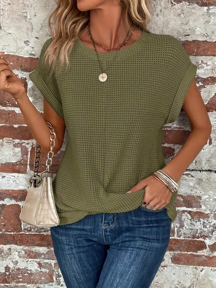 Damen lässiges Waffelstrickshirt Echo Archiv