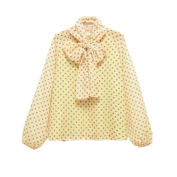 Damen Chiffonbluse mit Schleifenkragen und Ballonärmeln Echo Archiv