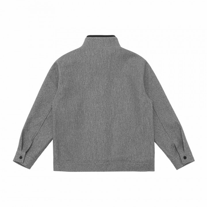 Herren Kurz geschnittene Wollmix‑Blousonjacke mit Stehkragen, verdeckter Knopfleiste und schlichter Silhouette Echo Archiv