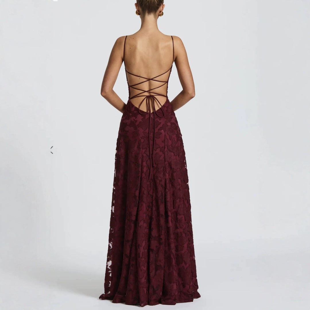 Damen Maxikleid mit floralen Spitzenapplikationen Echo Archiv